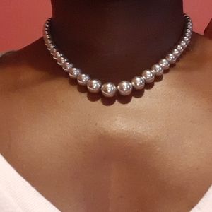 Tiffany & Co. Graduated Silver Bead Necklace
